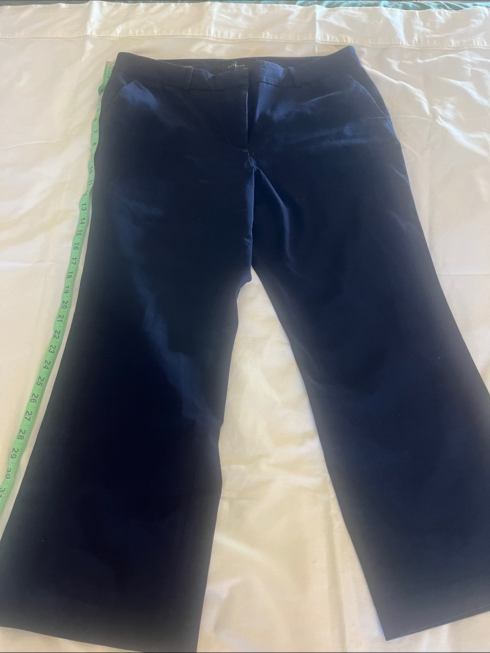 Talbots Dark Navy Cropped Straight-Leg Trousers